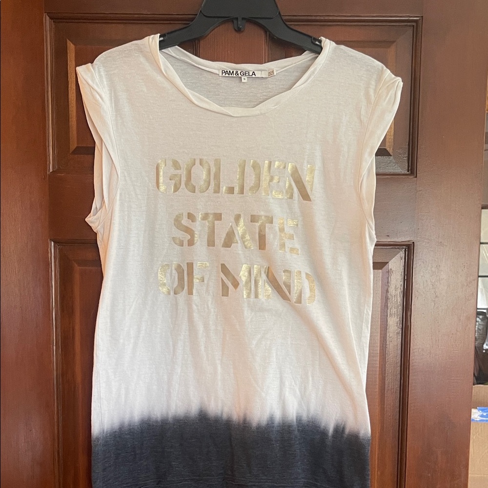 Pam & Gela Gold Text Ombre Tee